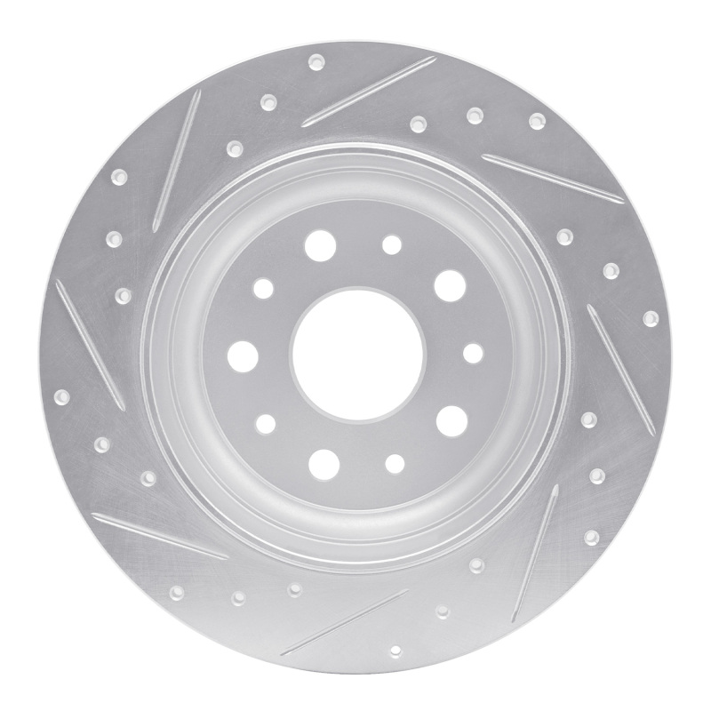 Jeep Wrangler Brake Rotor (1) - Rear Right - R1 Concepts - Drilled & Slotted - Silver - `18-`25